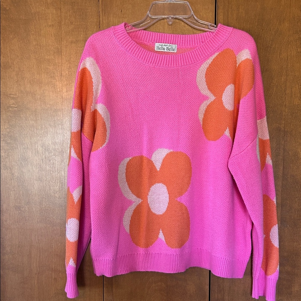 Pink Floral Women's Sweater
